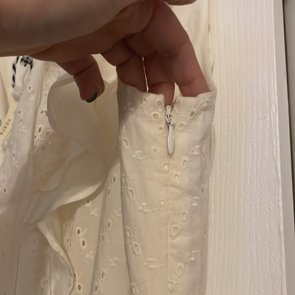 NWT Matilda Jane Joanna Gaines cream cottagecore ruffle tiered eyelet midi dress - Picture 4 of 5